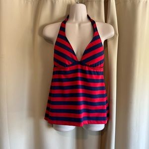 Nautical swim halter tankini